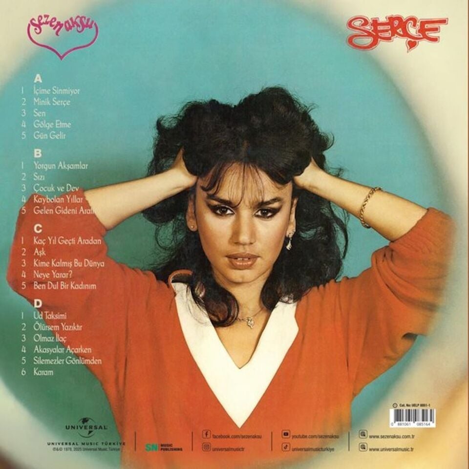SEZEN AKSU - SERÇE (1978) - 2LP 2026 BASIM SARI RENKLİ SIFIR PLAK
