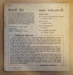 RUHİ SU - GENÇ OSMAN / BİR OĞLUM OLSA - 7'' 45 DEVİR KAPAKLI İMECE PLAK 2.EL
