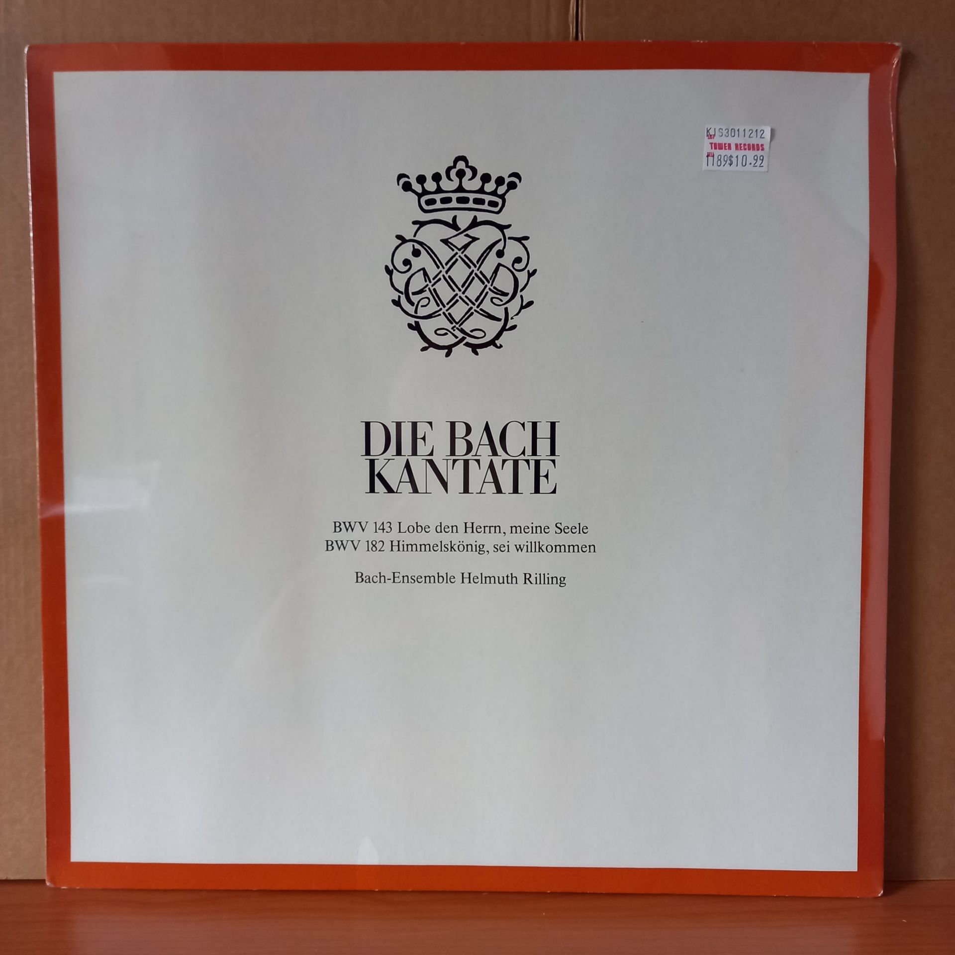 BACH: DIE BACH KANTATE / BWV 143 LOBE DEN HERRN, MEINE SEELE / BWV 182 HIMMELSKÖNIG, SEI WILLKOMMEN / BACH-ENSEMBLE HELMUTH RILLING - LP DÖNEM BASKISI SIFIR PLAK