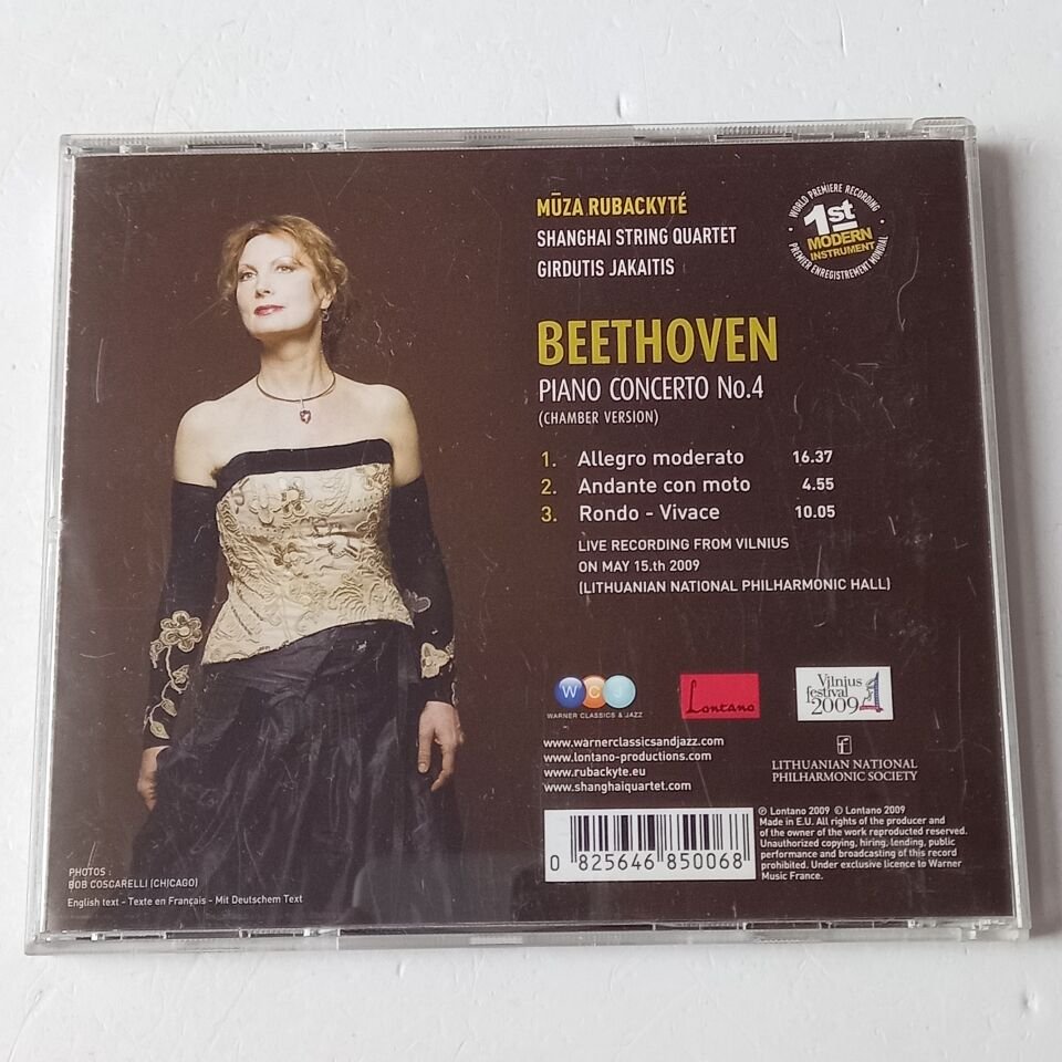 MUZA RUBACKYTE, SHANGHAI STRING QUARTET, GIRDUTIS JAKAITIS – BEETHOVEN PIANO CONCERTO NO.4 / CHAMBER VERSION (2009) - CD 2.EL