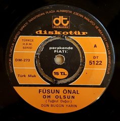 FÜSUN ÖNAL - OH OLSUN / KARA SEVDA - 7'' 45 DEVİR KAPAKLI DİSKOTÜR 2.EL