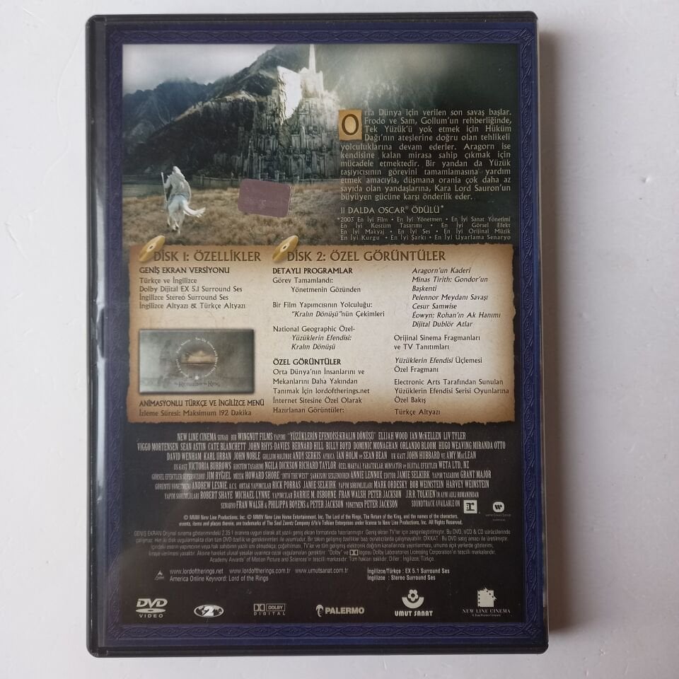 YÜZÜKLERİN EFENDİSİ KRALIN DÖNÜŞÜ - THE LORD OF TE RINGS RETURN OF THE KING - DVD 2.EL