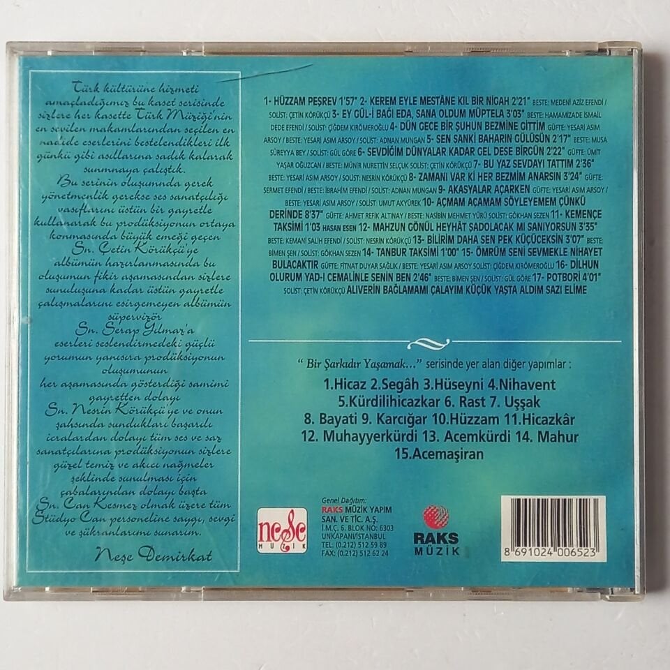 HÜZZAM - TÜRK SANAT MÜZİĞİ SEÇMELERİ 10 - CD 2.EL
