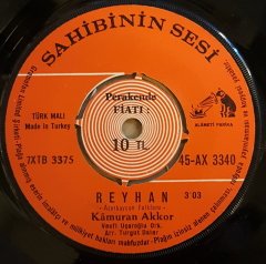 KAMURAN AKKOR - REYHAN / LALELER - 7'' 45 DEVİR KAPAKSIZ SAHİBİNİN SESİ 2.EL