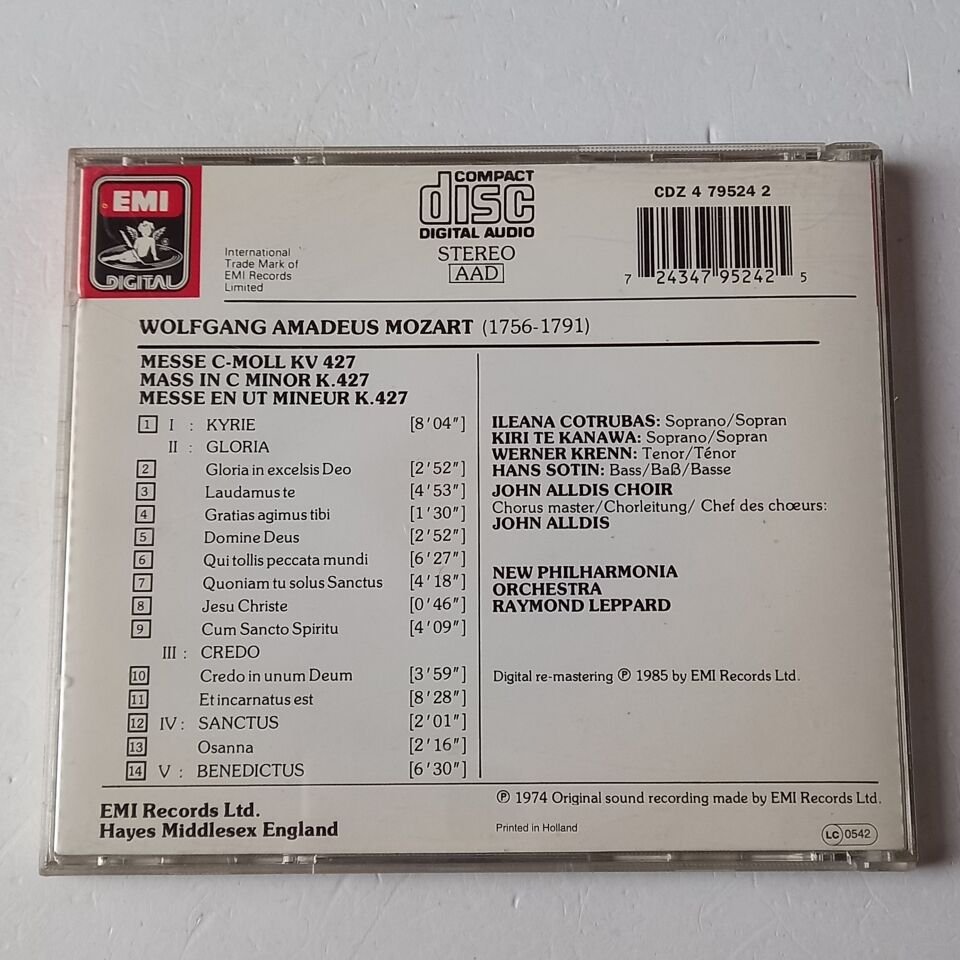 MOZART: MESSE C-MOLL - RAYMOND LEPPARD, NEW PHILHARMONIA ORCHESTRA (1974) - CD REMASTERED REISSUE 2.EL