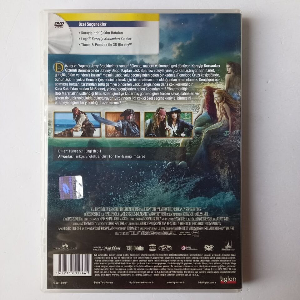 KARAYIP KORSANLARI GİZEMLİ DENİZLERDE - JOHNNY DEPP - PENELOPE CRUZ - DVD 2.EL