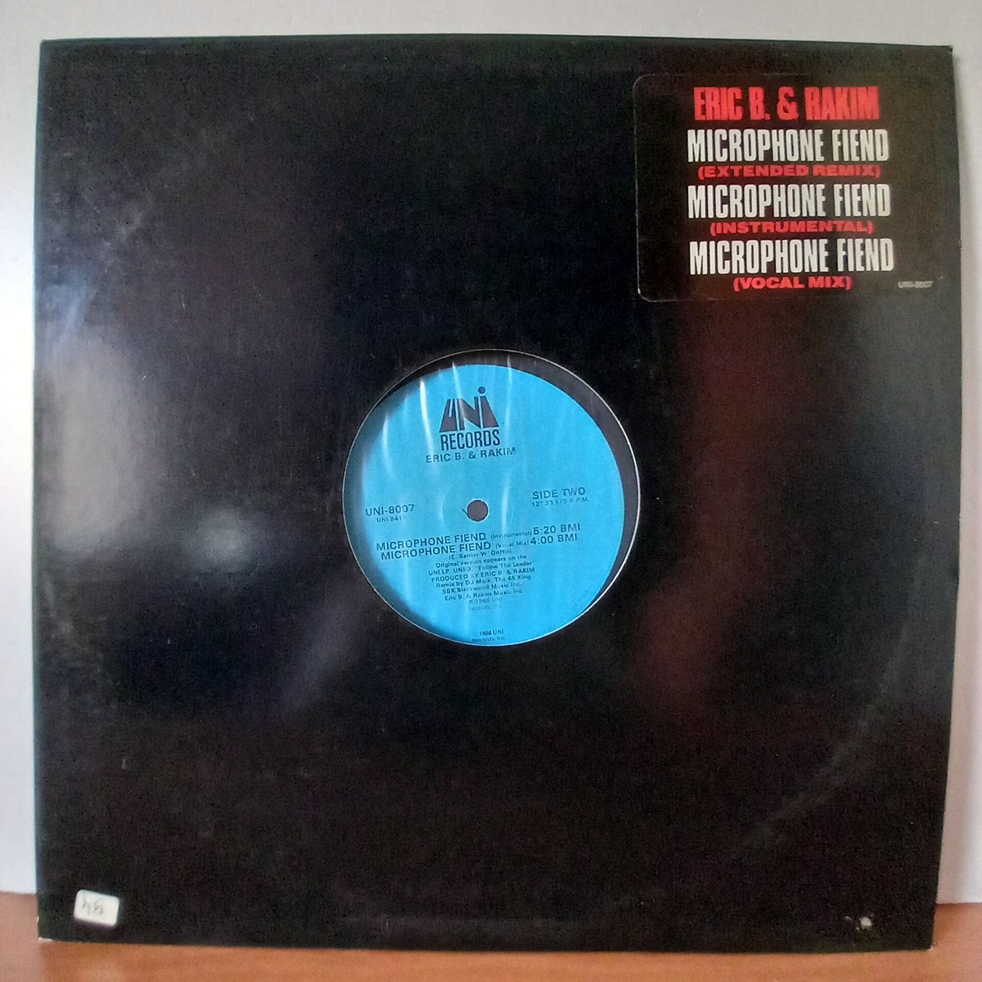 ERIC B. & RAKIM – MICROPHONE FIEND (1988) - LP MAXI SINGLE 2.EL PLAK