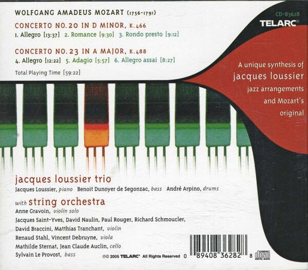 JACQUES LOUSSIER TRIO – MOZART PIANO CONCERTOS 20/23 (2005) - CD JEWEL CASE AMBALAJINDA SIFIR