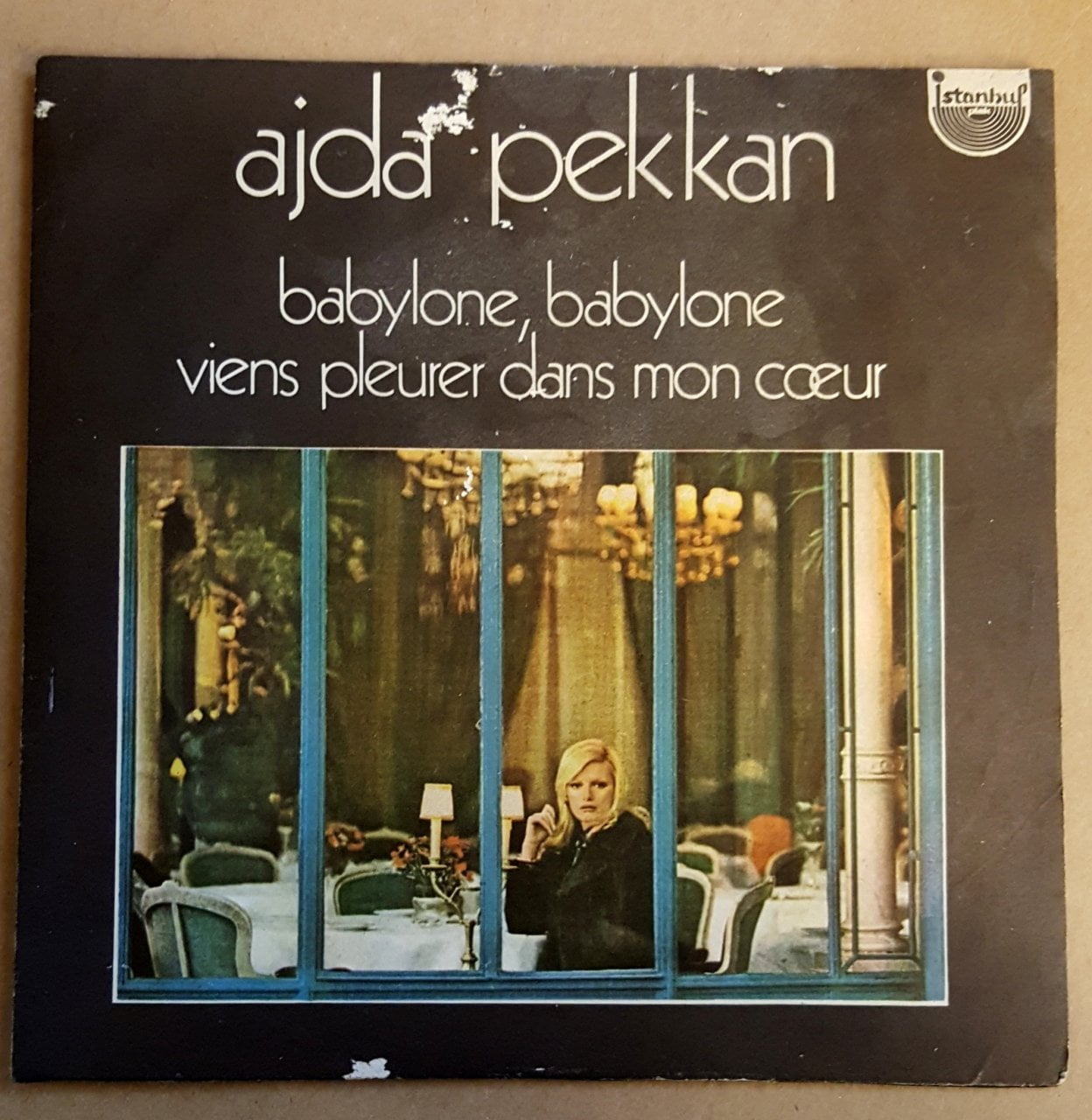 AJDA PEKKAN - BABYLONE BABYLONE / VIENS PLEURER DANS MON COEUR - 7'' 45 DEVİR REPLICA KAPAK İSTANBUL PLAK 2.EL
