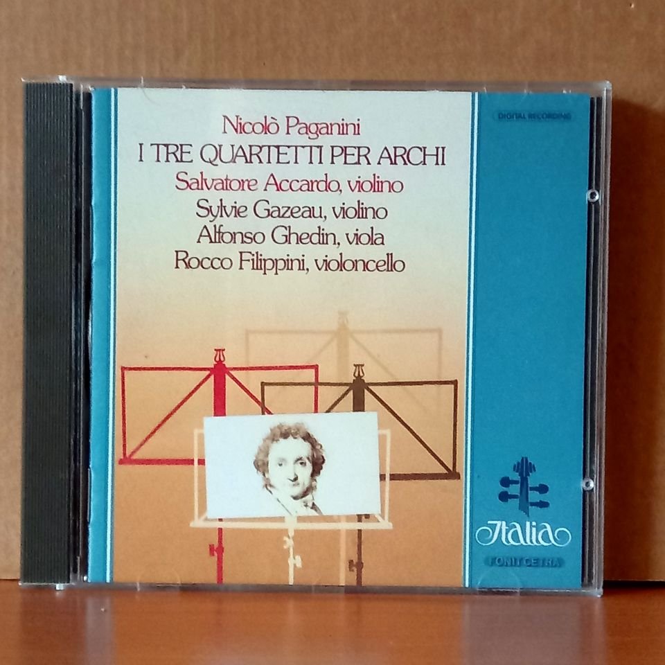 NICOLO PAGANINI: I TRE QUARTETTI PER ARCHI / SALVATORE ACCARDO, SYLVIE GAZEAU, ALFONSO GHEDIN, ROCCO FILIPPINI (1987) - CD 2.EL