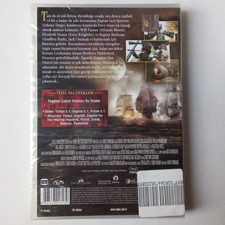 PIRATES OF THE CARIBBEAN AT WORLD'S END - JOHNNY DEPP - ORLANDO BLOOM - KEIRA KNIGHTLEY - DVD AMBALAJINDA SIFIR