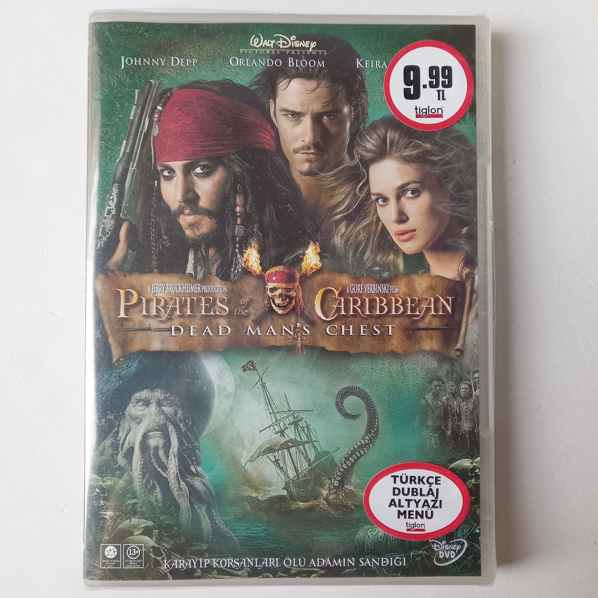 KARAYIP KORSANLARI ÖLÜ ADAMIN SANDIĞI - PIRATES OF THE CARIBBEAN DEAD MAN'S CHEST - JOHNNY DEPP - DVD AMBALAJINDA SIFIR
