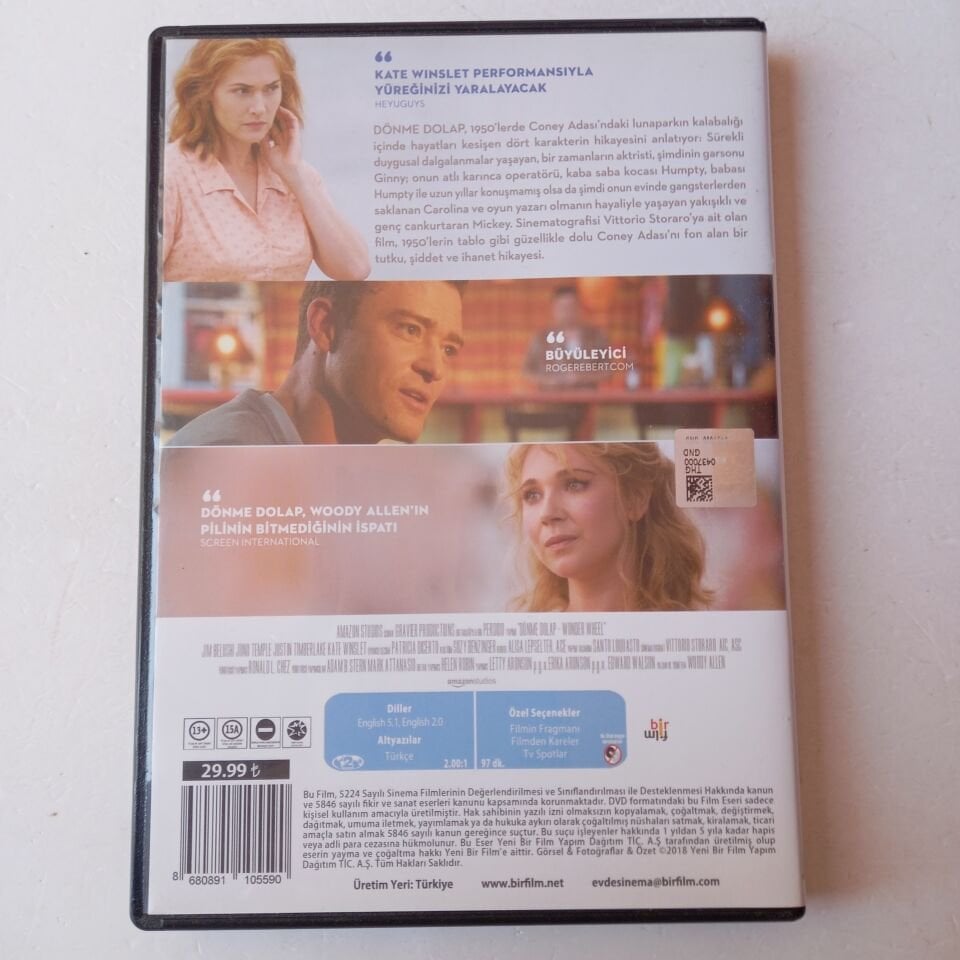 DÖNME DOLAP / WONDER WHEEL - WOODY ALLEN, KATE WINSLET, JUSTIN TIMBERLAKE - DVD 2.EL