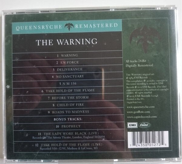 QUEENSRŸCHE – THE WARNING (1984) - CD REMASTERED 2003 REISSUE JEWEL CASE AMBALAJINDA SIFIR