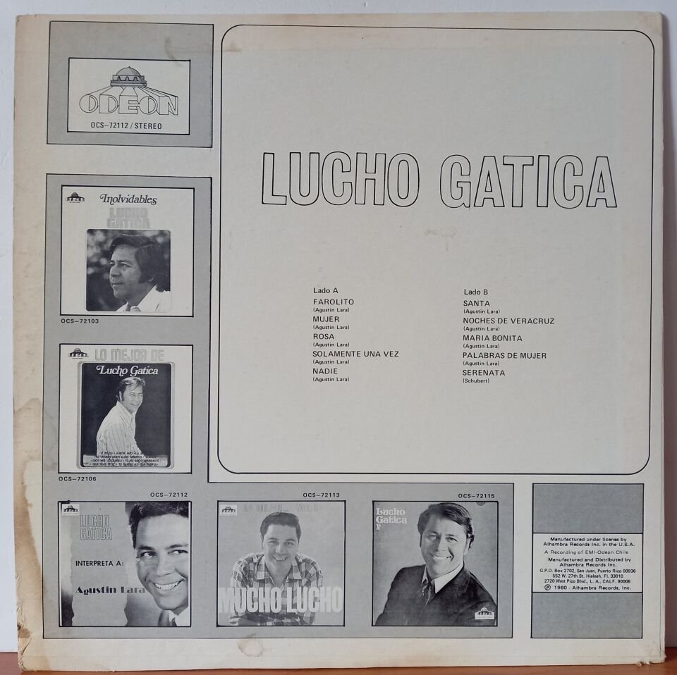 LUCHO GATICA – INTERPRETA A AGUSTIN LARA (1980) - LP 2.EL PLAK