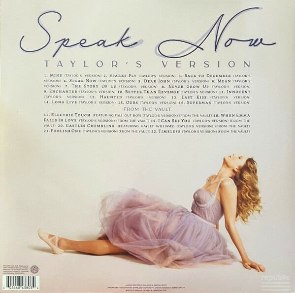 TAYLOR SWIFT - SPEAK NOW (TAYLOR'S VERSION) (2023) - 3xLP ORCHID MARBLED SIFIR PLAK