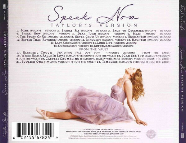TAYLOR SWIFT - SPEAK NOW (TAYLOR'S VERSION) (2023) - 2xCD SIFIR
