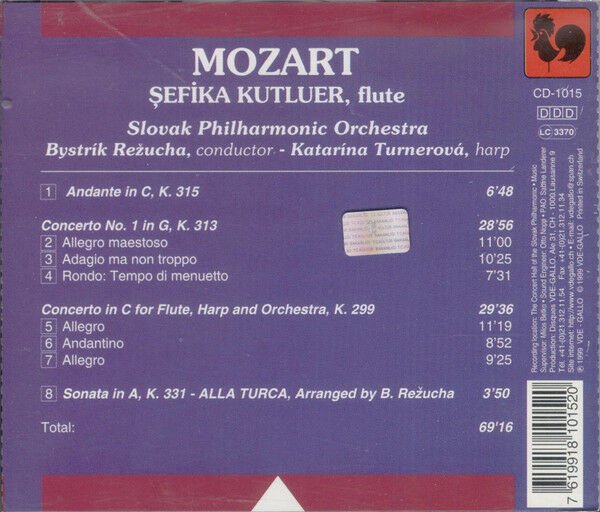 ŞEFİKA KUTLUER - MOZART (1999) - CD 2.EL