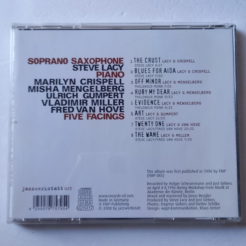 STEVE LACY - FIVE FACINGS (2008) - CD REISSUE 2.EL