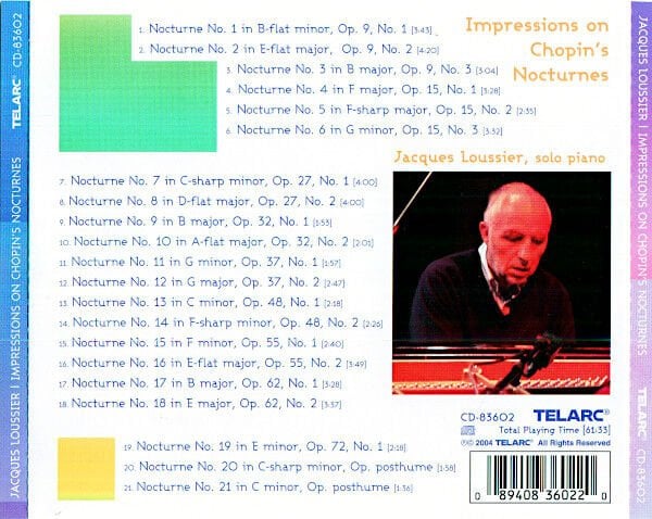 JACQUES LOUSSIER – IMPRESSIONS OF CHOPIN'S NOCTURNES (2004) - CD JEWEL CASE AMBALAJINDA SIFIR