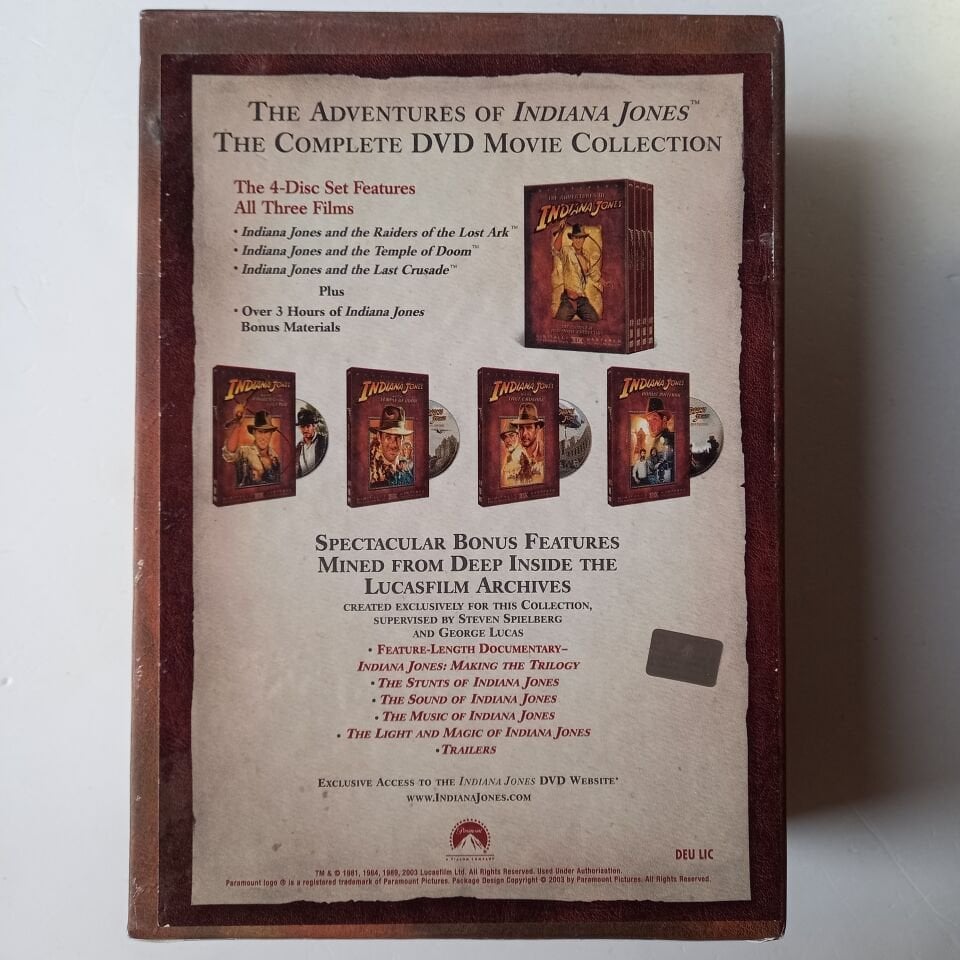 THE ADVENTURES OF INDIANA JONES - THE COMPLETE DVD MOVIE COLLECTION - 4DVD 2.EL