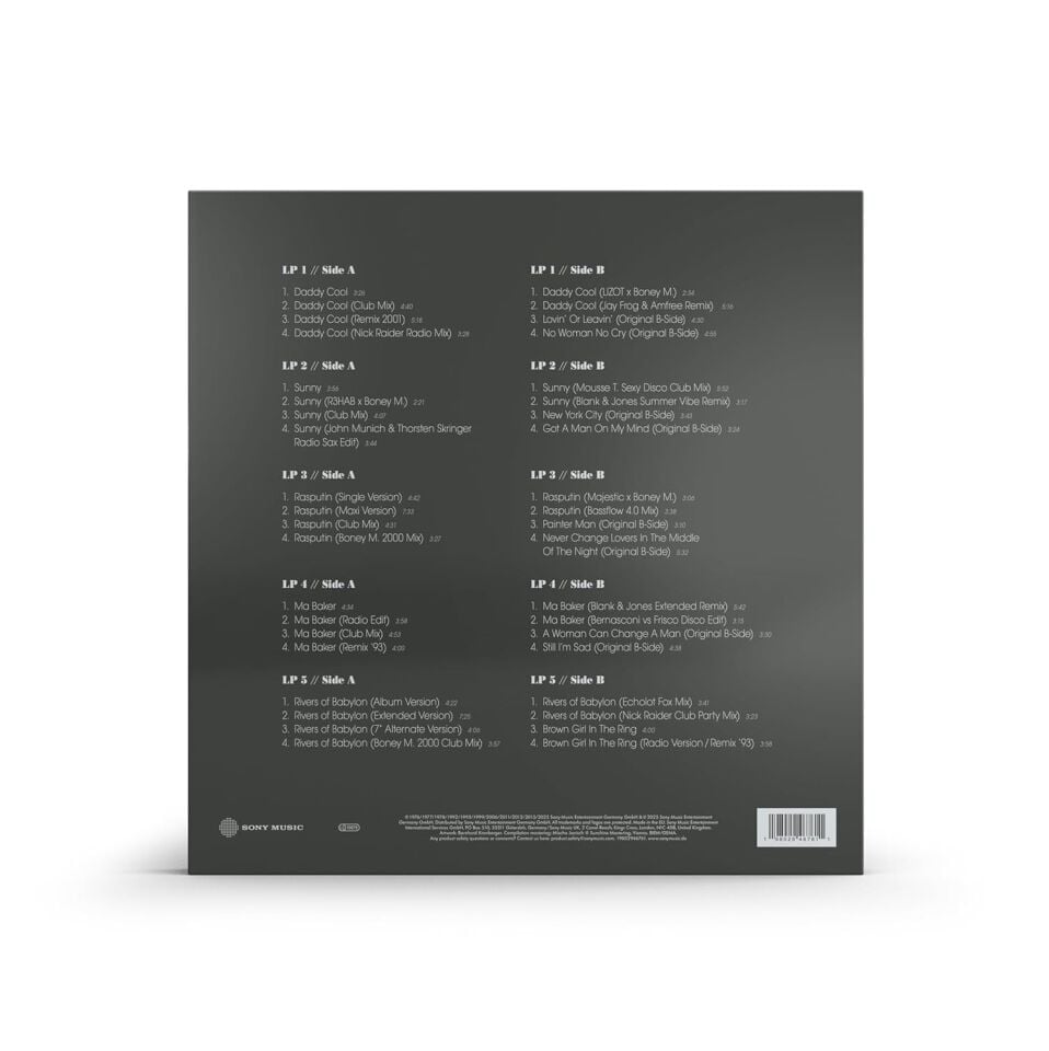 BONEY M - THE HITS: THE MIXES EP COLLECTION VOL 1 (2025) - 5 x 12'' 33RPM MAXI SINGLES BOX SET COLOURED VINYL SIFIR PLAK