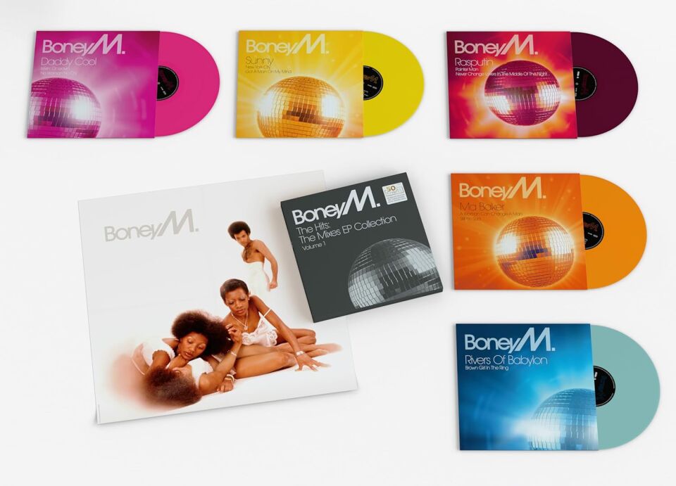 BONEY M - THE HITS: THE MIXES EP COLLECTION VOL 1 (2025) - 5 x 12\'\' 33RPM MAXI SINGLES BOX SET COLOURED VINYL SIFIR PLAK