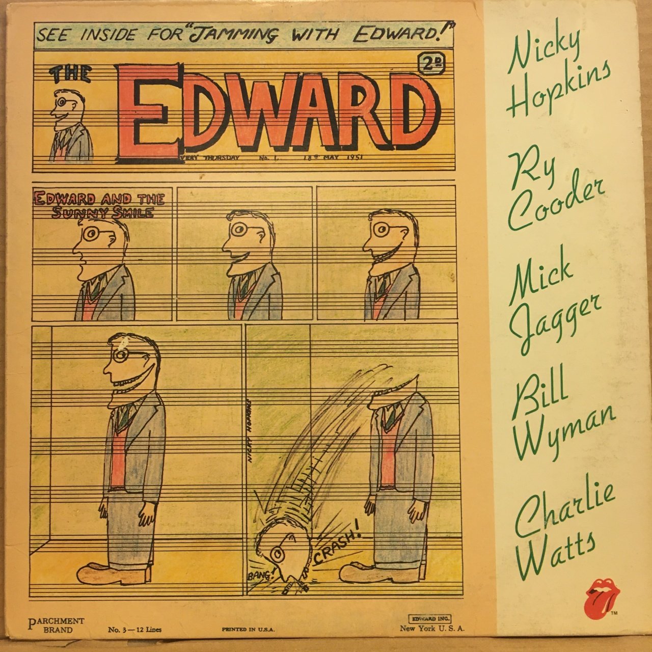 NICKY HOPKINS, RY COODER, MICK JAGGER, BILL WYMAN, CHARLIE WATTS ''JAMMING WITH EDWARD'' (1972) 2.EL PLAK
