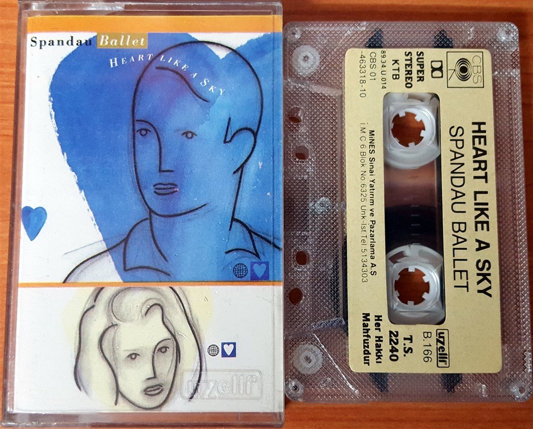 SPANDAU BALLET - HEART LIKE A SKY (1989) UZELLI CASSETTE MADE IN TURKEY ''USED'' PAPER LABEL