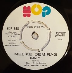 MELİKE DEMİRAĞ - HANİ / AŞK BESTESİ - 7'' 45 DEVİR KAPAKLI HOP PLAK 2.EL