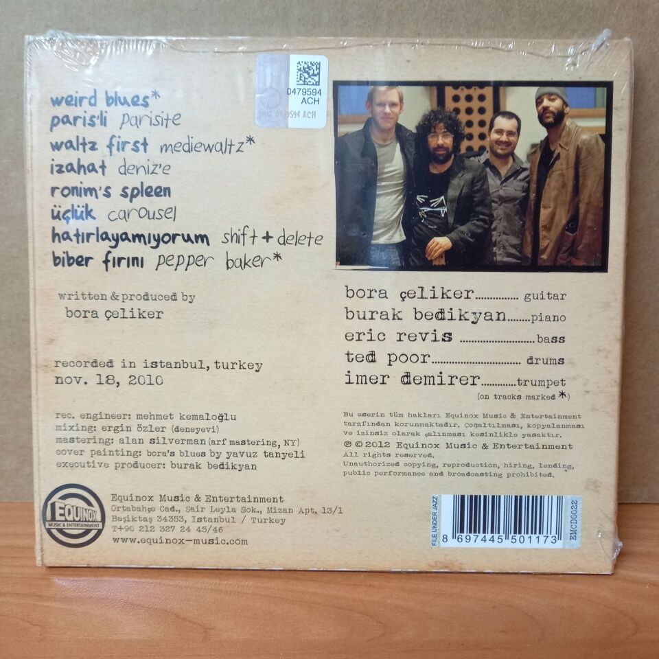 BORA ÇELİKER - BORABOOK / BURAK BEDİKYAN, ERIC REVIS, TED POOR, İMER DEMİRER (2012) - CD DIGIPAK AMBALAJINDA SIFIR