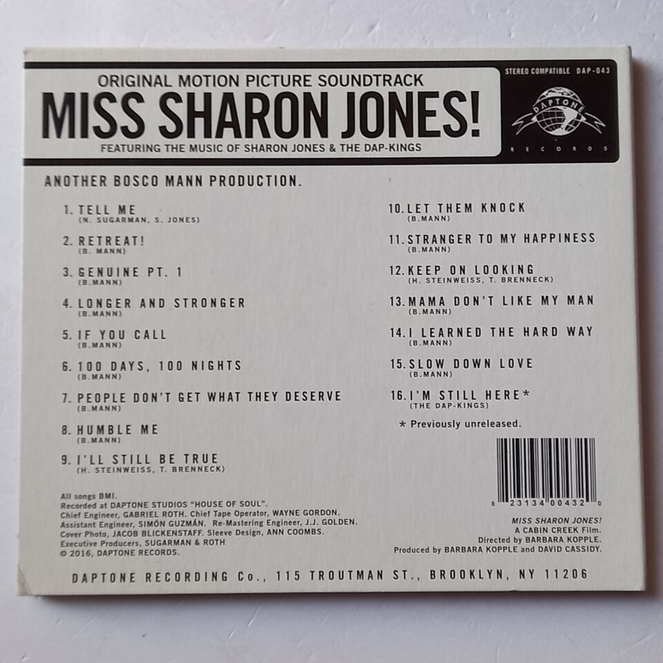 SHARON JONES & THE DAP-KINGS – MISS SHARON JONES! / ORIGINAL MOTION PICTURE SOUNDTRACK (2016) - CD DIGIPAK 2.EL
