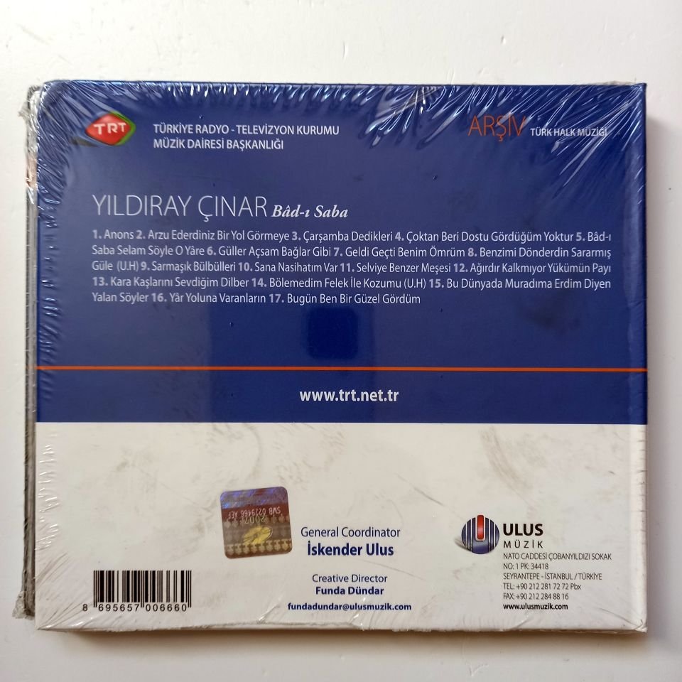 YILDIRAY ÇINAR - BAD-I SABA / TÜRK HALK MÜZİĞİ / TRT ARŞİV SERİSİ 111 - CD SIFIR