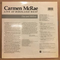 CARMEN MCRAE - FIRE AND MELLOW LIVE AT BIRDLAND WEST (1988) SIFIR PLAK