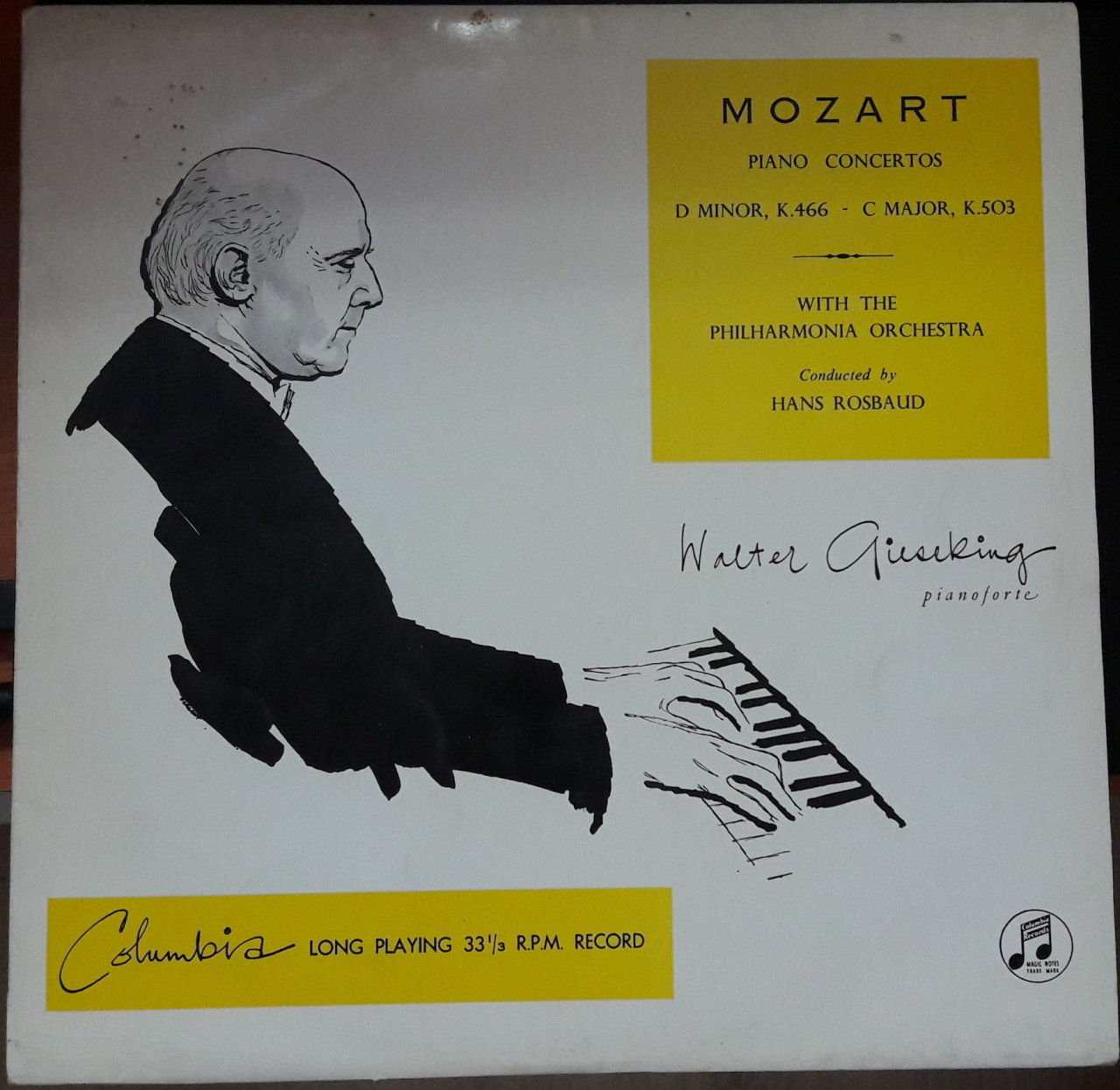 MOZART PIANO CONCERTOS NOS: 20 & 25 WALTER GIESEKING - LP 2.EL