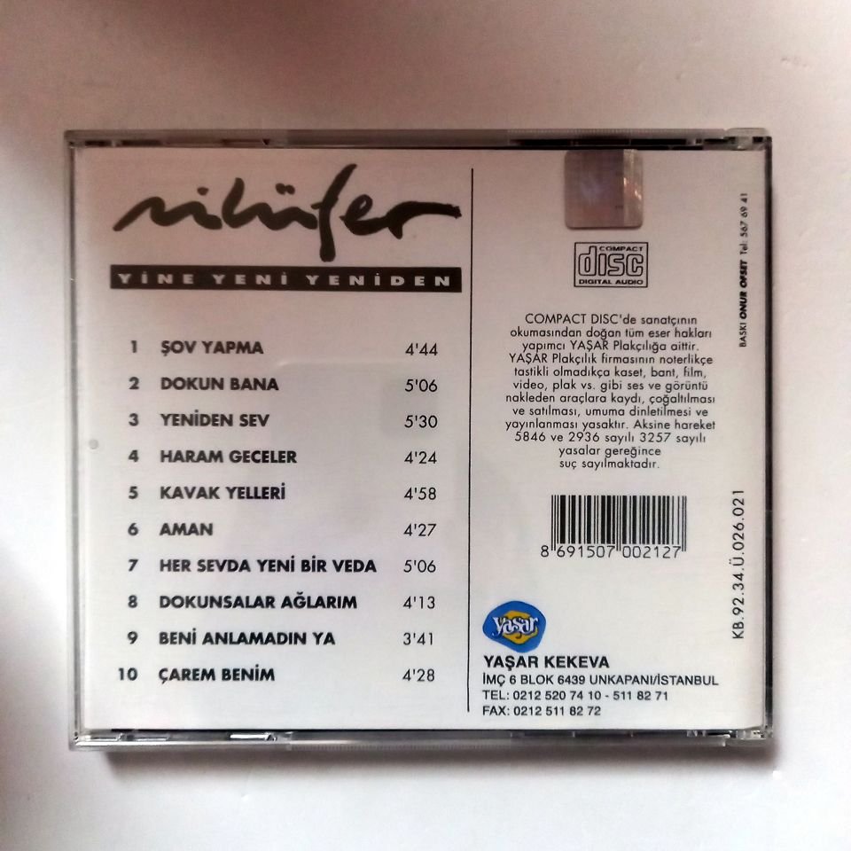 NİLÜFER – YİNE YENİ YENİDEN (1992) - CD 2.EL