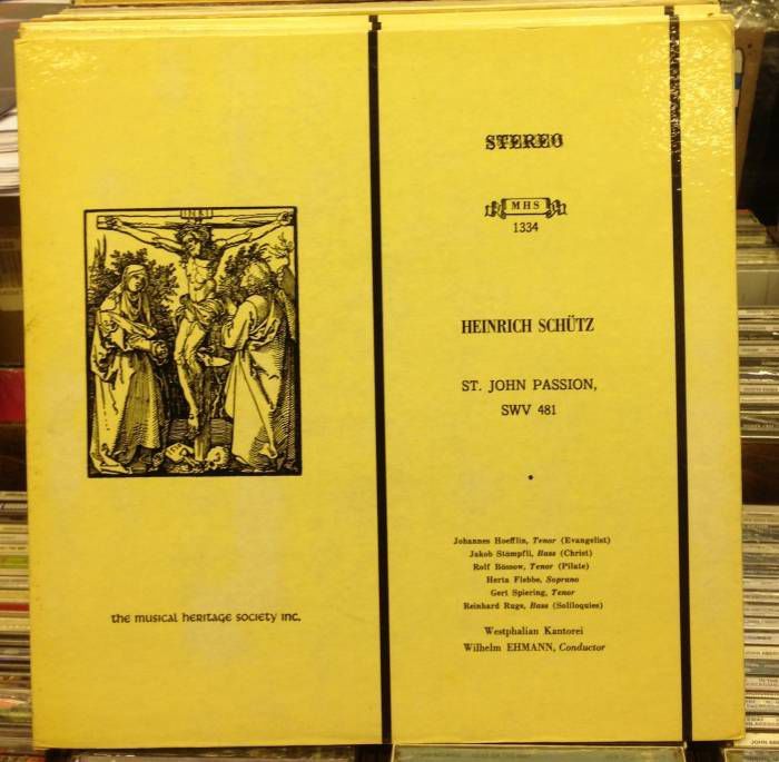 SCHUTZ ST. JOHN PASSION EHMANN LP 2.EL