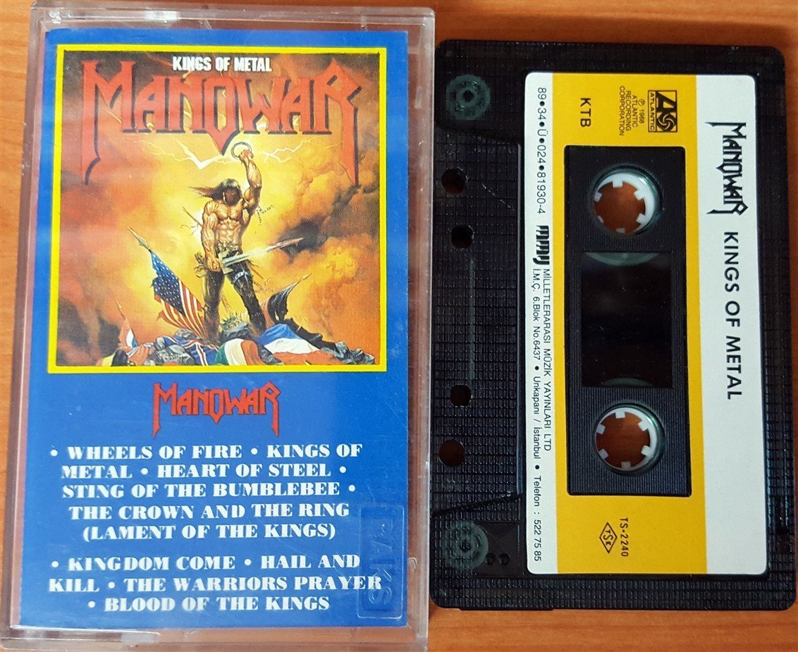 MANOWAR - KINGS OF METAL (1989) MMY CASSETTE MADE IN TURKEY ''USED''