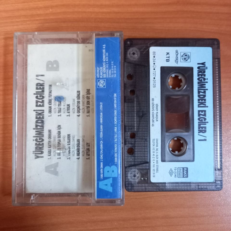 YÜREĞİMİZDEKİ EZGİLER 1 / ENSTRUMANTAL (1989) - KASET 2.EL