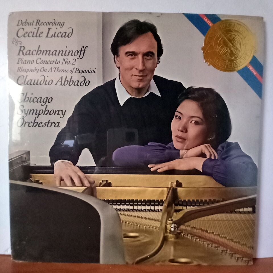 CECILE LICAD, RACHMANINOFF, CLAUDIO ABBADO, CHICAGO SYMPHONY ORCHESTRA – PIANO CONCERTO NO. 2 / RHAPSODY ON A THEME OF PAGANINI (1984) - LP DÖNEM BASKI SIFIR PLAK