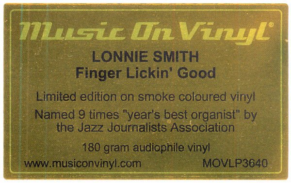 LONNIE SMITH - FINGER LICKIN' GOOD (1967) - LP JAZZ FUNK 2024 EDITION COLORED SIFIR PLAK