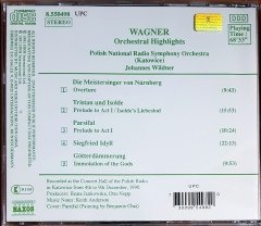 WAGNER - ORCHESTRAL HIGHLIGHTS / TRISTAN, PARSIFAL / POLISH NATIONAL RADIO ORCHESTRA, JOHANNES WILDNER (1991) NAXOS CD 2.EL