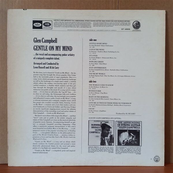 GLEN CAMPBELL – GENTLE ON MY MIND (1967) - LP 2.EL PLAK