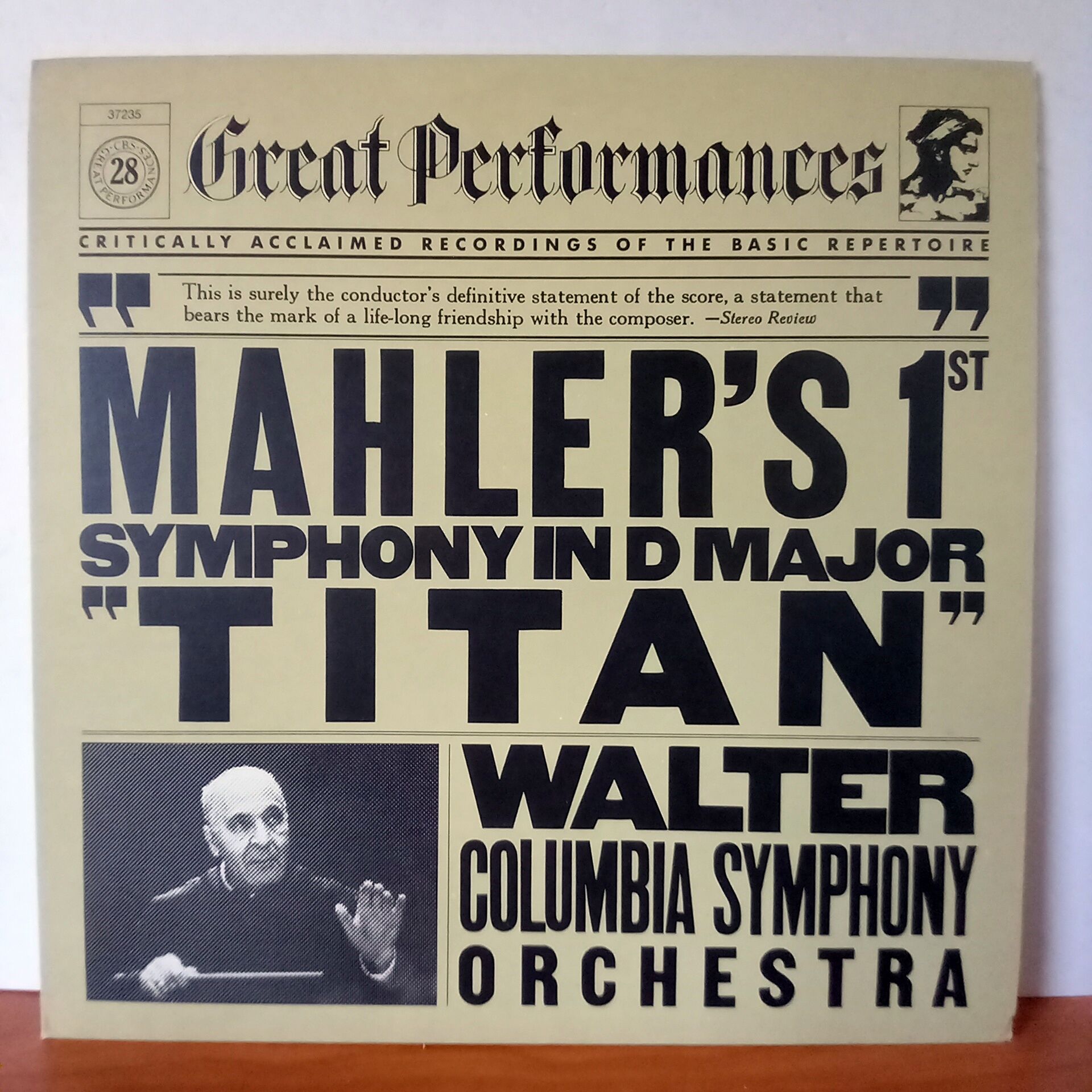 MAHLER / MAHLER\'S 1ST SYMPHONY IN D MAJOR \'\'TITAN\'\' / BRUNO WALTER, COLUMBIA SYMPHONY ORCHESTRA (1981) - LP 2.EL PLAK