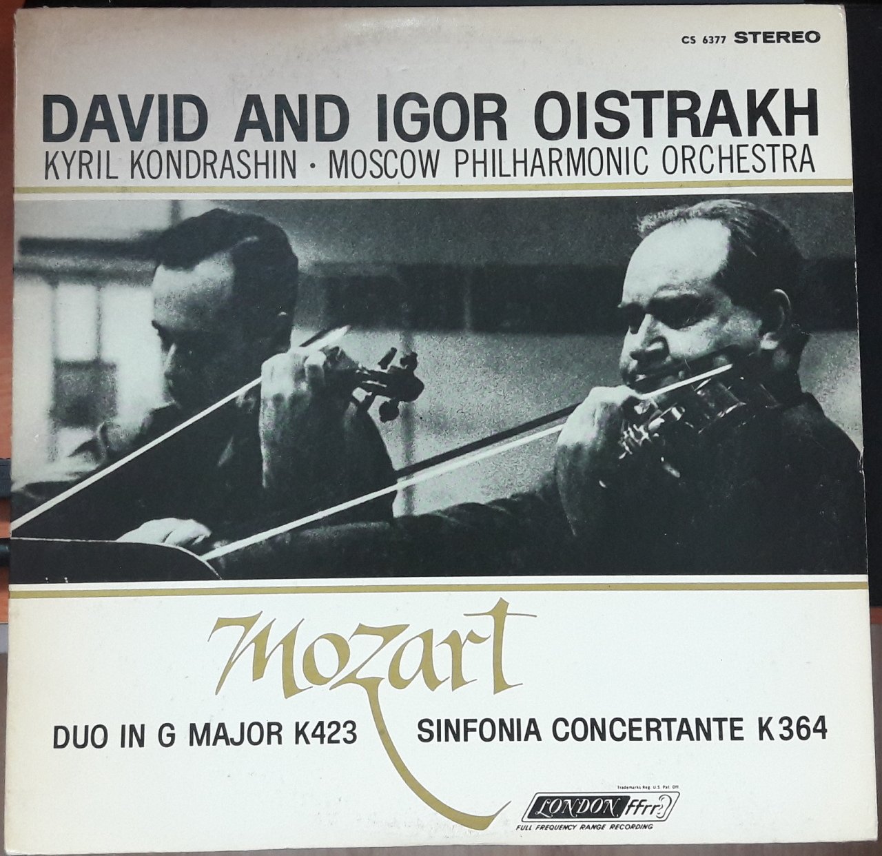 MOZART DUO IN G MAJOR K423 SINFONIA CONCERTANTE DAVID AND IGOR OISTRAKH - LP 2.EL