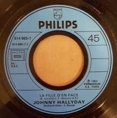 JOHNNY HALLYDAY - L'AMOUR VIOLENT / LA FILLE D'EN FACE - 7'' 45 DEVİR 2.EL PLAK