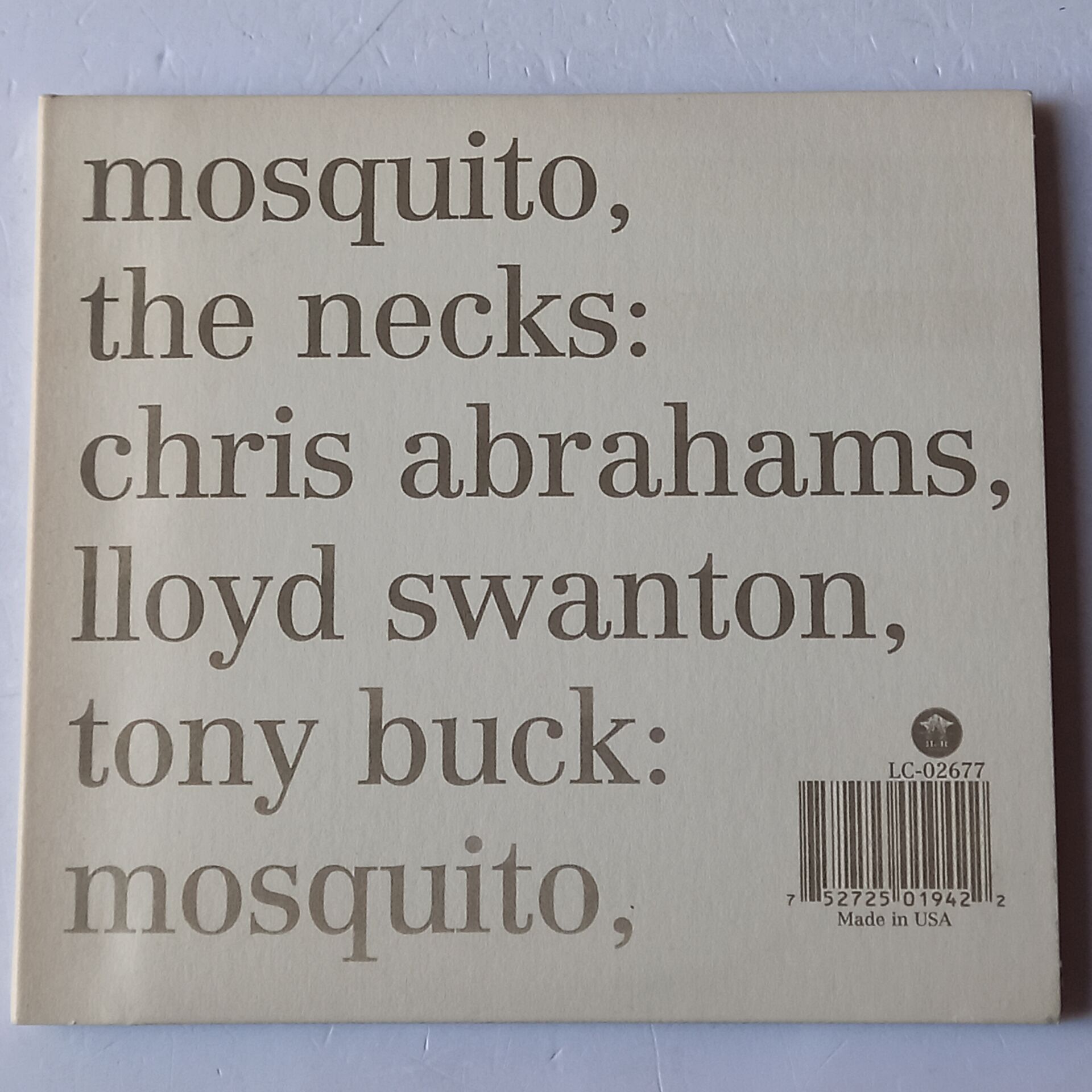 THE NECKS – MOSQUITO / SEE THROUGH (2004) - 2CD GATEFOLD CARD SLEEVE 2.EL