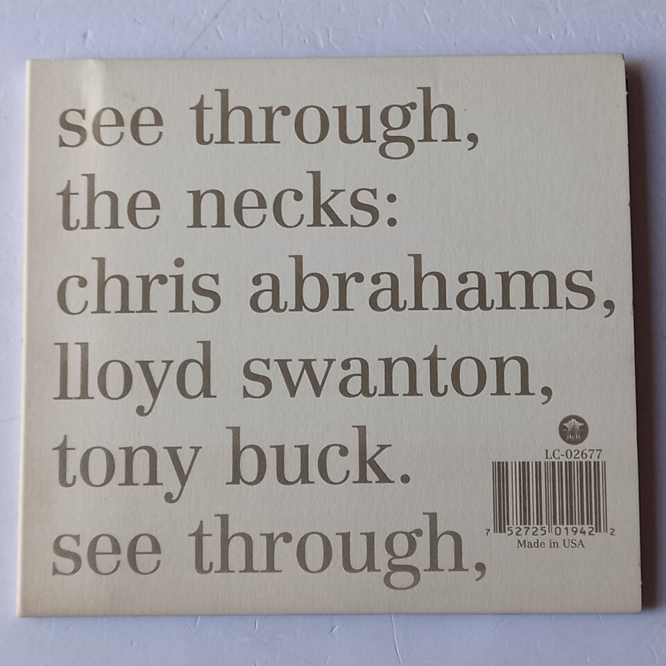 THE NECKS – MOSQUITO / SEE THROUGH (2004) - 2CD GATEFOLD CARD SLEEVE 2.EL
