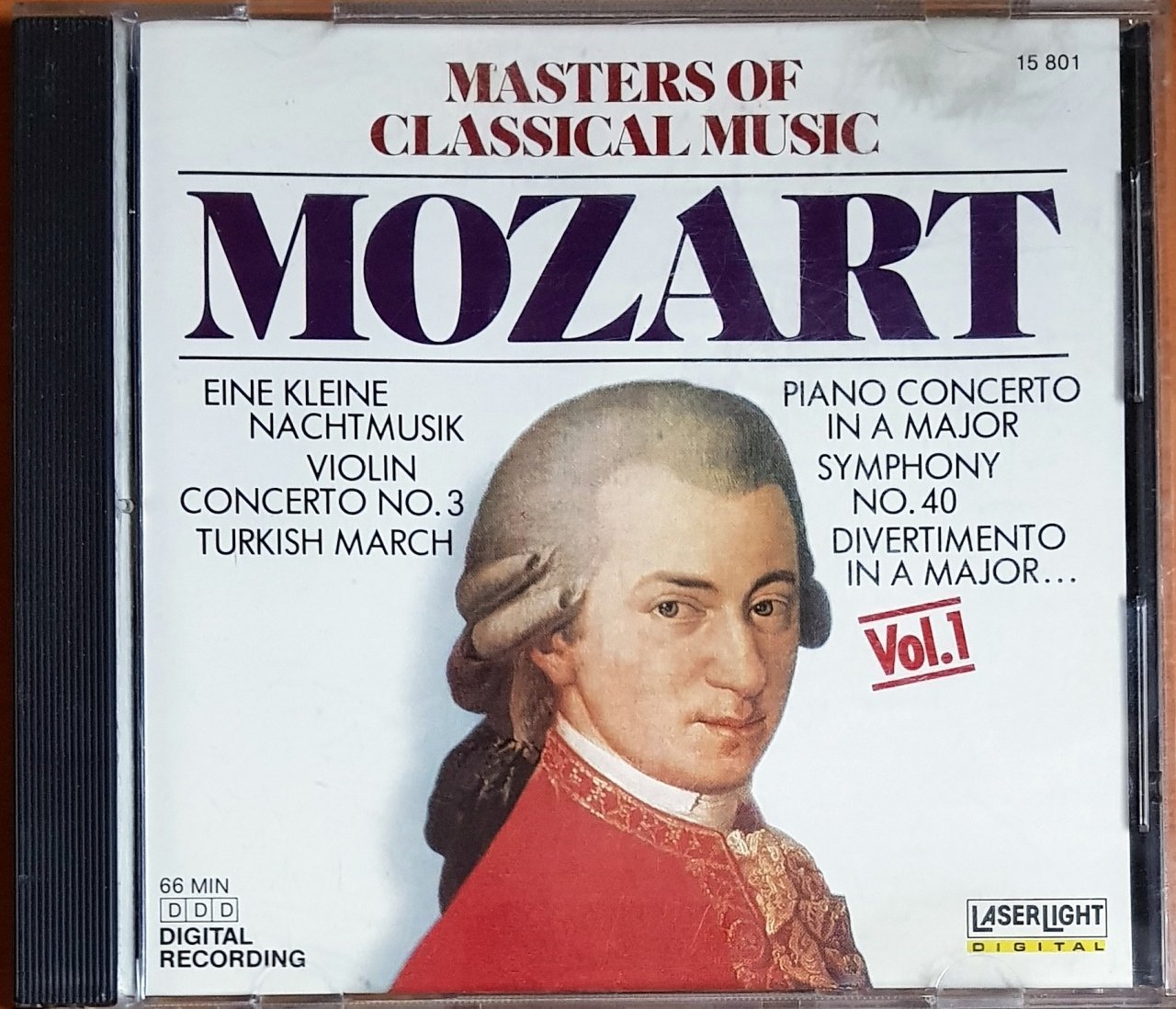 MASTERS OF CLASSICAL MUSIC / MOZART VOL.1 / EINE KLEINE NACHTMUSIC, VIOLIN CONCERTO NO. 3, TURKISH MARCH (1988) LASERLIGHT DIGITAL CD 2.EL