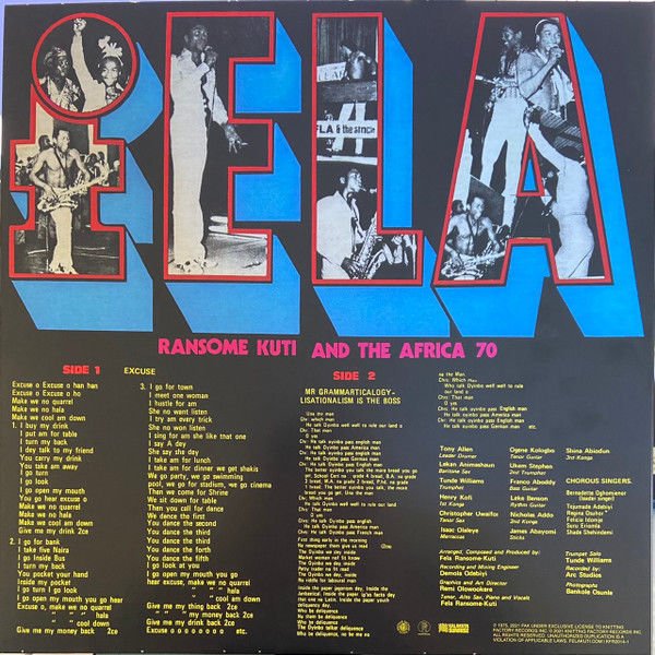 FELA KUTI & THE AFRICA 70 - EXCUSE O (1976) - LP 2021 EDITION AFROBEAT FUNK JAZZ AMBALAJI AÇIK SIFIR PLAK